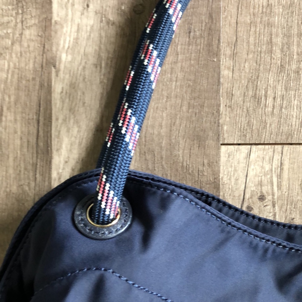 Tory Burch Navy Blue Nylon Cinched Tote Bag - Picture 6 of 14